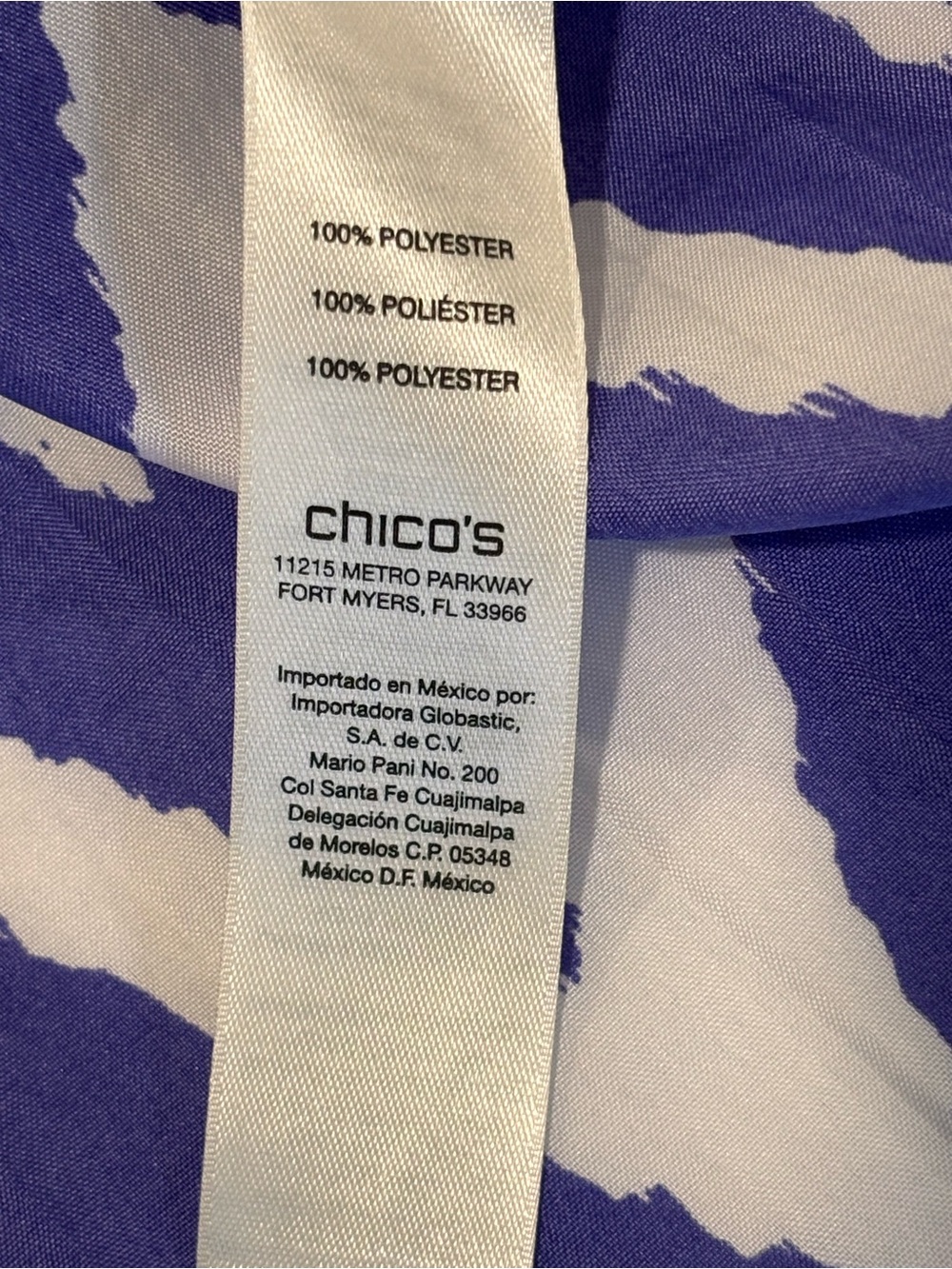 🔵Chico's Purple & White Zigzag Button-Down Blouse - Picture 8 of 12